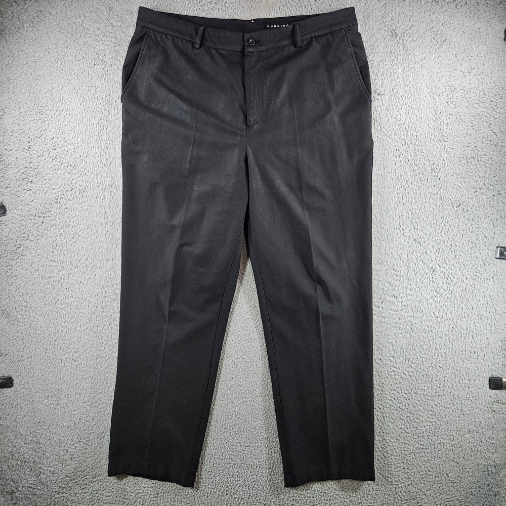 Dunning Golf Pants Mens 38x29 Black Flat Front Performance‎ Stretch Trousers